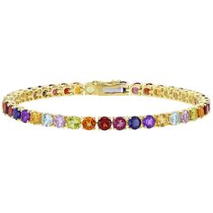 "Beautifully adorned with an array of colorful gemstones, this 18k gold-over-silver Stella Grace bracelet lends eye-catching color to your wardrobe. Beautifully adorned with an array of colorful gemstones, this 18k gold-over-silver Stella Grace bracelet lends eye-catching color to your wardrobe. Length: 7.25 in. Metal: sterling silver Plating: 18k gold flash plated Finish: polished Packaging: boxedSTONE DETAILS Stone type: Rose de France amethyst, rhodolite, iolite Total weight: 12 ct. Shape: ro Luxury Multicolor Gemstones With Accents, Luxury Multicolor Gold Bracelet, Luxury Multicolor Birthstone Jewelry, Multicolor Multi-stone Cubic Zirconia Tennis Bracelet, Multicolor Cubic Zirconia Tennis Bracelet With Multi-stone, Luxury Multi-stone Gold Bracelet, Multicolor Gold Bracelet With Gemstones, Multicolor Stone Bracelets Fine Jewelry, Multicolor Gemstone Tennis Bracelet As Gift