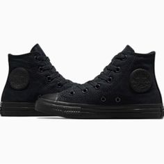 Nwt Converse All Star Black/Black New Women’s Size: 5.5 Mens Size: 3.5 Unisex Casual Black High-top Canvas Shoes, Comfortable Black Canvas Shoes For Streetwear, Black High-top Sneakers With Speckled Midsole, Black Canvas Shoes With Speckled Midsole For Streetwear, Comfortable Black Sneakers With Vulcanized Sole, Comfortable Black High-top Sneakers With Vulcanized Sole, Comfortable Black Canvas Shoes With Round Toe, Converse High-top Black Sneakers With Speckled Midsole, Comfortable Black High-top Sneakers With Laces