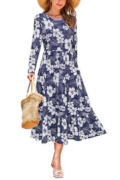 PRICES MAY VARY. Long Sleeve Dress for Women: S=US 4-6, M=US 8-10, L=US 12-14, XL=US 16-18. Casual loose style, please check the size chart carefully before purchasing! Designed with a soft and lightweight fabric, The womens midi dress ensures all-day comfort in spring, summer and fall Fall Maxi Dress Design: This casual dresses for women features a classic crewneck, empire waist, side pockets and the special tiered hemline make it look more pretty and cute. It's the great choice for early fall outfits for women Dresses for Women 2024: Fall wedding guest dresses for women; long sleeve maxi dress; long dresses for women; flowy dresses for women; a line boho dress; formal black dresses for women; party dress; fall cocktail dress; bridal shower dress; winter dress for women; fall fashion for Flowy Wedding Guest Dress, 2024 Fall Wedding, Formal Black Dresses, Long Sleeve Maxi Dress Casual, Midi Dress A Line, Winter Dress For Women, Boho Dress Formal, Fall Cocktail Dress, Dresses For Women Long Sleeve