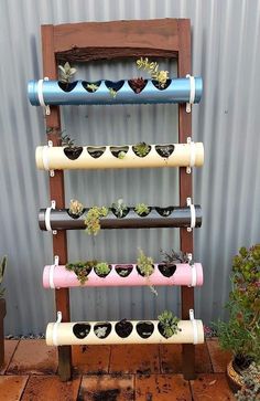 a rack that has plants growing in it