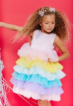 Lola + The Boys Cupcake Dream Dress Boys Dresses, Crystal Hoodie, Cupcakes For Boys, Tulle Ruffles, Flower Sweater, Watercolor Sky, Kids Holiday Gifts, Rainbow Sweater, Tie Dye Sweatshirt