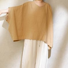 "Pure Linen Puffy Sleeve Blouse For Summer, Linen Blouse For Women, Oversized Fit Shirt Linen Top Casual Loose Linen Tops Plus Size Clothing SIZE LIST FREE SIZE: Lenght:63-65CM/24.8-25.5\" Bust:180CM/70.8\" Shipping Policies: All orders will take the fastest express delivery no extra shipping. Usually 10-15 days to arrive US. To Europe usually 10-20 days. Other countries usually 10-15 days. Safe and quick. This is washing instructions: Suitable for hand wash or machine washing softly Do not bleach Iron on low heat PCE dry cleaning available Tumble dry with low heat Return Policy Kindly cntact us for returning address. You can return the item to my address. When we receive the item may refund for the price of items. Thank you for your love:-)" Lagenlook Tops For Daywear, Linen Tops, Sew Projects, Shirt Linen, Tops Plus Size, Summer Linen, Blouse For Women, Linen Blouse, Plus Size Kleidung