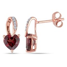 Mob Jewelry, Heart Shape Earrings, Rose Gold Drop Earrings, Garnet Earrings, Rose Gold Metal, Gold Drop Earrings, Online Earrings, Rose Gold Earrings, Sterling Silver Heart