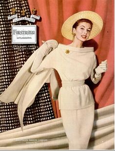 Suzy Parker in Forstmann advertisement, 1955 Fifties Fashion, Look Retro, Fashion 1950s, Vintage Fashion Photography, Vintage Couture, Vintage Gowns, 1940s Fashion