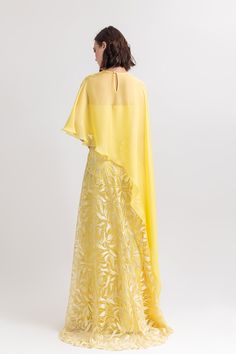 Description Yellow A-line, Long dress Cape shape, Short Sleeves Sweetheart neckline Embroidered lace, Chiffon Dry Clean Evening Dress Made in Lebanon EDSS23 1827LD Georgette Maxi Dress With Cape Sleeves, Georgette Dress With Ruffles And Cape Sleeves, Organza Gown With Cape Sleeves, Georgette Gown With Cape Sleeves, Chiffon Gown With Cape Sleeves, Evening Organza Dress With Cape Sleeves, Elegant Yellow Floor-length Chiffon Dress, Elegant Chiffon Gown With Cape Sleeves, Evening Chiffon Dress With Cape Sleeves