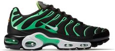 Nike Plus Black Electric Green Nike Air Max Plus Black, Tn Black, Sneakers Nike Air Max, Nike Tn, Electric Green, Mens Nike Air, Nike Air Max Plus, Air Max Plus, Nike Green