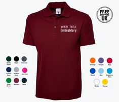 Personalised Embroidered Polo Shirts, Custom Logo/Text T Shirt, Polos for Men and Women, Company Logo Workers Shirt, Small Business Tee Tops - The listed price is for a single item. To purchase the set comprising "2 items," kindly add each item separately to your cart and proceed to checkout. 🛒 - Limited time offer: 70% off our entire stock! Don't miss the chance to gift your loved ones at incredible prices. Act now! 🎁💖 - We excel in personalized clothing and accessories, offering top-notch q Fitted Embroidered Short Sleeve Polo Shirt, Embroidered Cotton Polo Collar Tops, Embroidered Cotton Polo Shirt, Collared Cotton T-shirt With Embroidered Logo, Cotton Collared T-shirt With Embroidered Logo, Cotton Polo T-shirt With Embroidered Logo, Embroidered Polo Shirts, Fall Shorts, Garment Labels