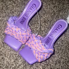 Brand New Never Worn! Trendy Purple Closed Toe Heels, Purple Synthetic Heels For Evening, Purple Synthetic Evening Heels, Purple Pointed Toe Sandals, Purple Pointed Toe Heels With Padded Heel, Trendy Purple Block Heel Shoes, Trendy Purple Block Heel Heels, Chic Purple Closed Toe Heels, Trendy Purple Block Heels