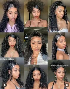 Hairstyle Ideas For Curly Hair Natural Curls, Creative Curly Hairstyles, Classy Natural Hairstyles Black Women, Y2k Hairstyles, Quick Natural Hair Styles, Curls Hairstyles