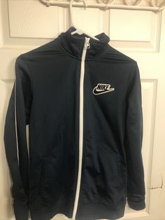 nike womens pre gamer track midnight blue sweatshirt jacket size M 655704 408. Condition is "Pre-owned". Shipped with USPS Priority Mail. Fleece Track Jacket With Long Sleeves For Sports Season, Fleece Long Sleeve Track Jacket For Sports Season, Nike Fleece Track Jacket For Streetwear, Fitted Cotton Track Jacket For Sports, Nike Fleece Track Jacket For Sports, Nike Fall Track Jacket For Workout, Athleisure Cotton Track Jacket For Sports, Cotton Athleisure Track Jacket For Sports Season, Nike Cotton Track Jacket For Sports