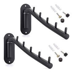 two black door handles are shown with screws and hardware on the bottom half of each handle