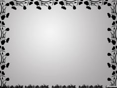 a black and white photo frame with flowers on the edges, in front of a light gray background