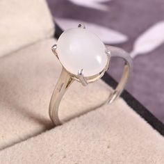 "This Ring features a beautiful Natural Moonsatone gemstone set in a customized sterling Silver A lovely Ring to your jewelry collection ! Item Description ! => Gemstone Type -Natural Moonstone => Gemstone Size - 9 x 11 MM => Gemstone Cut - Oval => Metal Type (Main Photo) - 925 Sterling Silver =>Gemstone Quality: AAA+ ? Shipping information : ? Tracking number ? ? Expedited / Express shipping - check our \"shipping upgrades\" when you checkout Feedback: \"We are always happy to ge Silver Cabochon Rings Fine Jewelry, Silver Moonstone Ring Fine Jewelry For Gift, Fine Jewelry Silver Hallmarked Moonstone Ring, Handmade Silver Moonstone Ring Fine Jewelry, White Sterling Silver Oval Cabochon Jewelry, White Sterling Silver Crystal Open Ring, White Sterling Silver Open Crystal Ring, Silver Cabochon Rings For Anniversary, Fine Jewelry Silver Moonstone Ring In Sterling Silver