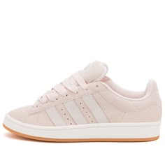 Find ADIDAS Campus 00s W Sneaker on Editorialist. Tap in to the trend with the Adidas Campus 00S W Sneakers. They’re styled in smooth rose pink suede for a stylish look, complemented by the serrated 3-Stripes in contrasting cream on each side. Set upon a retro-inspired gum rubber sole, it doesn’t get any better than this. Suede Upper, Lace Up Closure, Debossed Branding, Rubber Sole, Adidas. Adidas Women's Campus 00S W Sneaker in Wonqua/Off White, Size UK 5.5 Ruby Aesthetic, Cute Wishlist, Girly Sneakers, Pink And White Adidas, Adidas Campus 00s, Want And Need, Fits Clothes, Adidas Campus