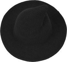 Material: This unisex adult witch hat is crafted from a wool blend fabric, providing a soft, thick, warm, and stylish headpiece. Its high-quality material allows for convenient folding and storage, while maintaining its shape. The hat is one-size-fits-most, with a circumference between 22.0"-22.8".Design: Our witch hat boasts a unique design with a broad brim. It's versatile and can be folded into the shape you prefer without the worry of it becoming deformed. Available in black - the classic bl Witchy Wide Brim Costume Hat For Winter, Witchy Wide Brim Winter Costume Hat, Witchy Wide Brim Hat For Winter, Fitted Black Witchy Hat, Black Beanie For Halloween, Black Fitted Witchy Hat, Witchy Brimmed Winter Costume Hats And Headpieces, Witchy Brimmed Costume Hat For Winter, Witchy Brimmed Winter Hats