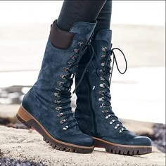 Category:Boots; Upper Materials:PU; Season:Fall,Winter; Heel Type:Chunky Heel,Block Heel; Gender:Women's; Activity:Walking; Toe Shape:Pointed Toe; Type:Mid Calf Boots; Style:Casual,Minimalism,Industrial Style; Heel Height(inch):2-3; Outsole Materials:Rubber; Occasion:Outdoor,Work,Daily; Closure Type:Zipper; Pattern:Solid Color; Listing Date:08/24/2023; Production mode:External procurement; 2024 Trends:Knee High Boots,Combat Boots,Motorcycle Boots,Riding Boots,Plus Size,Biker boots,Mid Calf Boots; Foot Length:null; Foot Width:null; Size chart date source:Provided by Supplier.; Leg Circumference:null Botas Western, Punk Shoes, Warm Winter Boots, Popular Boots, Waterproof Snow Boots, Lace Up Combat Boots, Mid Boots, Western Boots Women, Platform Ankle Boots