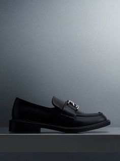 Black Gabine Leather Loafers | CHARLES & KEITH Workwear Loafers With Buckle Closure And Flat Heel, Workwear Loafers With Buckle Closure Flat Heel, Work Loafers With Buckle Closure Flat Heel, Office Slip-on Loafers With Tang Buckle, Chic Loafers With Buckle Closure For Work, Classic Office Loafers With Metal Pin Buckle, Classic Loafers With Metal Pin Buckle For Office, Classic Loafers With Metal Pin Buckle For Work, Classic Workwear Loafers With Metal Pin Buckle