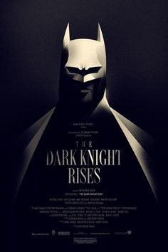 the dark knight rises movie poster with batman's face in black and white colors