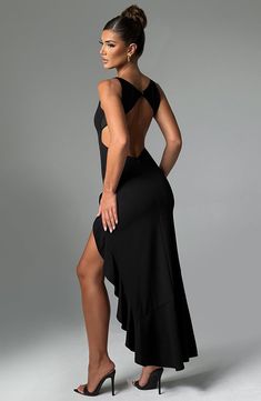 The Theodora maxi was made for special events, parties and late nights. Crafted in our premium double stretch crepe which moulds to your figure, this high neck dress features a super low back with delicate mesh panels and a double frill detail skirt. Wear yours with sleek, straight hair and silver jewellery. 



Colour: Black.

Premium stretch crepe.

Fully lined.

Moulds to body figure.

Double frill detail.

Thigh high split.

Super low back.

High neckline.

Mesh panels on back.

Invisible zi Sleek Straight Hair, Homecoming Dresses Corset, Midi Dress Wedding Guest, Body Figure, Maxi Dress Sale, Sparkle Dress, Stretch Crepe, Dresses By Length, Formal Dresses Prom