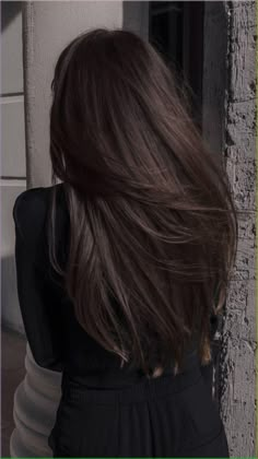 Hair Color Dark Brown Chocolate, Brown Hair Dyed Darker, Long Deep Brown Hair, Chocolate Brown Hair Styles, Hair Color Ideas For Fall Winter, Hair Color Ideas For Brunettes Chocolate, Light Espresso Brown Hair, Dark Brown Hair With Highlights Winter, Chestnut Dark Brown Hair