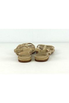 Step out in style with these suede espadrille sandals in a neutral tan color. Perfect for those warm weather days, pair them with lightweight sun dresses. Size 6.5 (EU 37) Made in Spain Gold accents Gold buckle Very light marks on outsole Total outsole length 9.75" Gold Strappy Sandals, Sun Dresses, Weather Day, Espadrille Sandals, Massimo Dutti, Tan Color, Strappy Sandals, Gold Accents, Warm Weather