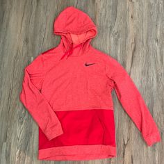 Brand New Condition! Red Hoodie Sweatshirt With Adjustable Hood, Red Long Sleeve Sweatshirt With Kangaroo Pocket, Red Long Sleeve Sporty Sweatshirt, Red Hoodie Sweatshirt With Ribbed Cuffs, Sporty University Red Sweatshirt For Sports, Red Fleece Hoodie With Double-lined Hood, Red Winter Sweatshirt With Kangaroo Pocket, Red Hooded Fleece Sweatshirt, Nike Red Casual Hoodie