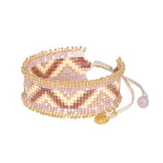 two bracelets with beads and pearls on white background