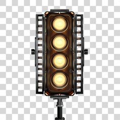 an image of a traffic light on a tripod with two lights attached to it