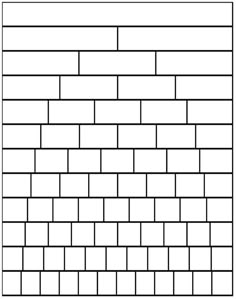 a black and white drawing of a brick wall with no mortars on the side