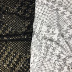 HOUNDSTOOTH METALLIC BOUCLE SWEATER KNIT  FABRIC TYPE: Houndstooth Metallic Boucle Sweater Knit  STRETCH: 4-Way CUT WIDTH: 55" FABRIC CONTENT: 97% Polyester 3% Spandex FABRIC WEIGHT: 300 GR/YD 4 Directions, Boucle Sweater, Metallic Fabric, Black Metallic, Sweater Knit, Spandex Fabric, Fashion Inspo Outfits, Metallic Silver, Fabric Weights