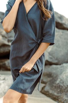 Effortlessly transition from beachside bliss to everyday chic with our Linen Wrap Dress. Crafted from a luxurious linen blend fabric, it boasts a breezy feel perfect for sunny days. Versatile enough to wear as a beach cover-up or an everyday dress, its timeless style and lightweight design make it a must-have staple for any wardrobe. Enjoy comfort and elegance wherever you go with our versatile Linen Wrap Dress. Linen Wrap Dress, Everyday Dress, Everyday Chic, Luxury Linen, Everyday Dresses, Beach Covers, Timeless Style, Sunny Days, Linen Blend