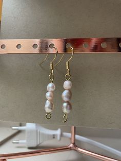 pink dyed natural pearls Pearl Earrings With Pearl Chain As Gift, Pearl Chain Earrings As A Gift, Handmade Everyday Pearl Earrings, Feminine Pearl Drop Dangle Earrings, Handmade Teardrop Pearl Earrings, Handmade Everyday Pearl Drop Earrings, Feminine Pearl Earrings With Pearl Chain, Pearl Drop Earrings With Pearl Charm, Feminine Dangle Pearl Drop Earrings