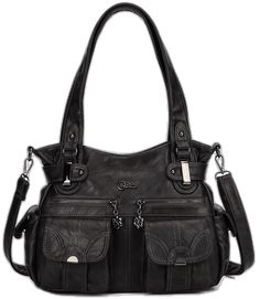 Black Faux Leather Shoulder Bag With Pockets, Casual Faux Leather Shoulder Bag With Pockets, Leather Shoulder Bag With Multiple Pockets For Everyday Use, Faux Leather Satchel Shoulder Bag With Pockets, Casual Leather Hobo Bag With Pockets, Everyday Faux Leather Bags With Pockets, Leather Bags With Multiple Pockets For Daily Use, Leather Hobo Bag With Pockets For Daily Use, Rectangular Faux Leather Bag With Pockets