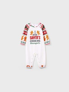 Celebrate Christmas in style with our matching family pajamas. The design features Santa's cookies, gingerbread men, and the hashtag #noregrets, adding a fun and festive touch to your holiday wardrobe.
* Please add each size separately to your shopping cart
* Each size includes 1 set of pajamas (1 top+1 bottom), or 1 romper, or 1 pet bandana.
* For children's safety, pajamas should be snug-fitting or flame-resistant. These kids' and babies' pajamas are flame-resistant.
* Pajama pants feature drawstring waist and pockets
* Crew neck
* Long sleeves
* Suitable for home, leisure, and Christmas
* Moderate length
* Imported and supplied by PatPat
* Product design: matching family pajamas with Santa's cookies, gingerbread men, and hashtag #noregrets Gingerbread Man Pattern, Pattern Pajamas, Christmas Pajamas Family, Cookies Gingerbread, Man Design, Baby Size Chart, Santa Cookies, Pajamas Sets, Kimono Pattern