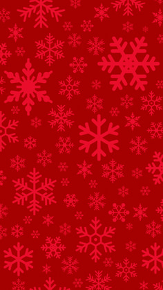 red and white snowflakes on a red background