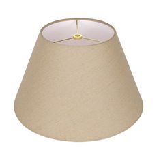 a beige lamp shade on a white background