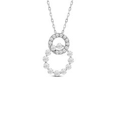 This delicate diamond necklace is perfect as a meaningful and symbolic gift. The pendant features two interlocking rings depicting two lives intertwined. One ring is in yellow gold, delicately traced with diamonds. The other is a circular link of round diamonds held by round, faceted white gold bezels. The two interconnected rings meet at a carved and recessed circular point. Open Circle Diamond Necklace With Accents, Gift Open Circle Necklace With Diamond Accents, Luxury Open Circle Diamond Necklace For Gift, Gift Diamond Necklace With Single Cut Diamonds, Open Circle, Yellow Gold Necklace With Diamond Accents, Open Circle, Delicate Diamond Necklace, Interlocking Rings, Interlocking Ring, Gorgeous Engagement Ring