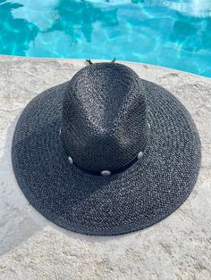 Our Bandera straw hat fits in perfectly with your spring and summer wardrobe, whether at the pool, beach or a concert! On trend w/ a western vibe, classic, chic - everything you've ever wanted in a hat. Featuring a molded crown with a pinched 10cm brim and hand woven straw, it's embellished with a faux leather and silver antique button trim. Finished off with a tassel at the back. -Rancher style hat with a chill & casual vibe-Brim is flexible but holds its shape-Coordinating faux leather band-Pi Antique Buttons, Straw Hat, Leather Band, Summer Wardrobe, Hat Fashion, Straw, Custom Sizing, Faux Leather, Hand Weaving