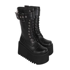 TAAFO Women Motorcycle Cool Punk Mid-calf Boots Lady White Shoes Woman Gothic High Heels Pumps 34-41 10cm 3633 Black black-34 Punk Martin Boots With Chunky Platform And High Heel, Punk Style Martin Boots With Platform High Heel, Black Platform Boots With Round Toe For Alternative Fashion, Black Round Toe Platform Boots For Alternative Fashion, Black Platform Boots For Alternative Fashion, Punk Style Faux Leather Knee-high Boots With Round Toe, Punk Style Platform Heeled Boots With Round Toe, Punk Boots With Chunky Platform And Pointed Toe, Edgy Platform Martin Boots In Faux Leather