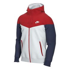 Nike Windrunner Windproof Colorblock Sports Jacket White AT5271-104 (Men's) White Technical Hooded Track Jacket, Technical White Hooded Track Jacket, Nike Functional Outerwear For Sports Events, Nike White Moisture-wicking Outerwear, White Nike Moisture-wicking Outerwear, Nike Technical Windbreaker For Sports, Nike Technical Sports Windbreaker, Nike Functional Track Jacket For Light Sports, Nike Sportswear Track Jacket For Winter Sports