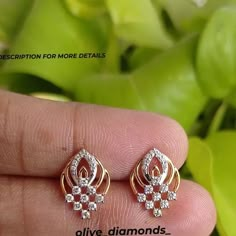 Dimond Earing Design Simple, Pendant Gold Design, Diamond Earring Design, Ear Rings For Women, Gold Pendant Designs, Saree Trending, Diamond Earrings Indian