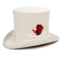 Wool Top, Top Hat, Grosgrain Ribbon, Wool Felt, Felt, Ribbon, Crown, Off White, Satin