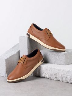 A81Q06-brown  Collar    Skate Shoes Embellished   Men Shoes Casual Brown Lace-up Shoes With Textured Sole, Brown Low-top Lace-up Shoes For Business Casual, Brown Leather Low-top Dress Shoes, Brown Synthetic Leather Shoes With Flat Heel, Brown Flat Heel Business Dress Shoes, Brown Flat Heel Dress Shoes For Business, Brown Plain Toe Lace-up Shoes For Fall, Brown Synthetic Dress Shoes For Business, Brown Low-top Leather Shoes For Business