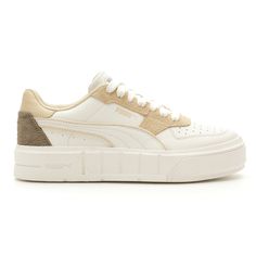 Meet the PUMA Cali Court, your new favorite court classic. Standing at the intersection of sport, fashion, and streetwear, this sneaker brings the tennis vibes to any outfit and can be easily mixed and matched with other pieces to create an effortless look. These sneakers feature a fall-inspired colorway for classic autumnal vibes. $69.95 Puma Cali, Sneakers Puma, White Sneakers Women, Suede Fashion, Puma Women, High Quality Shoes, Platform Sneakers, White Sneakers, Tennis Shoes