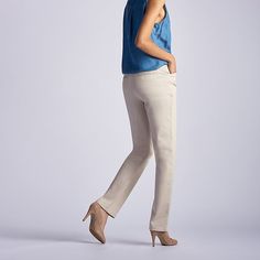 With a thoughtful redesign that encompasses both style and comfort, Lee straight-leg pants are now better than ever. These Lee relaxed fit pants come in a variety of colors and prints while accommodating a broad size range. And best of all, they can be dressed up or dressed down for almost any occasion. Pair these Lee women's pants with a classic button-down top or sweater, and complete your outfit with a skinny heel or sleek dress boot to create a look that can easily transition from the office Formal Straight Leg Non-stretch Dress Pants, Straight Pants With Welt Pockets, Business Casual Stretch Straight Jeans, Straight Fit Jeans For Work, Straight Pants For Business Casual, Stretch Straight Jeans For Business Casual, Fitted Straight Jeans For Work, Tailored Straight Office Pants, Stretch Straight Leg Chinos