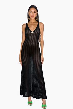 From the festivals to the beach this is the essential sheer dress you'll be wearing on repeat this summer. With it's loose fit crochet coverage, scoop neck and sexy cross tie back you will look amazing from every angle. Let your favorite suit or lingerie show through beneath the stunning sheer design. Scoop neck Sheer Tie cross back detail Tight cut for a body-con fit Maxi Length Please note, color may appear differently due to lighting Made in China FABRIC & FIT 75% Acrylic 25% NylonPlease read Chic Backless Crochet Dress For Vacation, Chic Long Beach Dress For Party, Chic Sleeveless Sheer Cover-up, Chic Long Crochet Beach Dress, V-neck Hollow Out Maxi Dress For The Beach, Hollow Out Beach Party Dress, Summer Party Maxi Dress With Sheer Back, Chic Sheer Maxi Dress For Beach, Beachy V-neck Party Cover-up