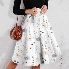 Season:Summer,Spring; Fabric:Polyester; Dress Length:Knee-length; Gender:Women's; Style:Fashion,Casual; Occasion:Daily,Street; Fit Type:Regular Fit; Waistline:High Waist; Pattern:Floral; Design:Print; Pants Type:Swing,A Line,Skirt; Front page:FF; Listing Date:01/04/2024; Production mode:Self-produce; Length:; Waist: White A-line Skirt For Fall, Non-stretch Summer Midi Skirt, Casual Non-stretch Midi Length Skirt, Casual White Midi Length Skirt, Casual White Knee-length Skirt, Casual White Midi Skirt, White Knee-length Casual Skirt, White Knee-length Skirt For Fall, White Non-stretch Knee-length Skirt