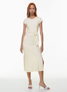 FORTUNE MAXI DRESS | Aritzia Midi Length Loungewear Dress With Side Slits, Loungewear Midi Dress With Side Slits, Summer Dress With Side Slits And Crew Neck, Summer Dresses With Side Slits And Crew Neck, Spring Midi Dress With Side Slits For Loungewear, Summer Midi Dress With Side Slits For Loungewear, Relaxed Fit Midi Dress With Side Slits, Spring Midi Dress With Relaxed Fit And Side Slits, Spring Midi Dress With Side Slits And Relaxed Fit