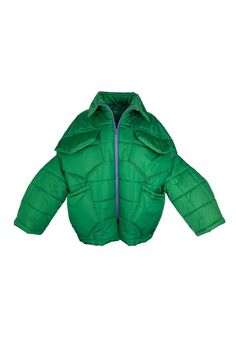 Unisex quilted jacket "Lupinus Green" features a round shoulder and oversized fit for a relaxed, comfortable feel. It's made from lightweight, wrinkle-free polyester and has large pockets, windproof, and water repellent properties. The soft, bold shape makes it a statement piece, and the hypoallergenic synthetic padding adds warmth without compromising style.Size Guide:ONE SIZE (fits to XS-XL)Collar - 51 cmWides middle line - 170 cmBottom line - 140 cmSleeve ends - 57 cmLength from the neckline Green Jacket, Quilted Jacket, Repellent, Water Repellent, Statement Pieces, Turn Ons, Collar, Water, Green