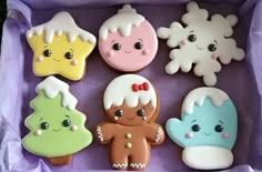 there are many decorated cookies in the box